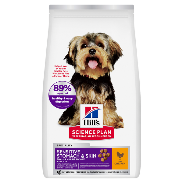 Hill’s Science Plan Sensitive Stomach & Skin Small & Mini Adult Dog Food With Chicken (1.5kg)