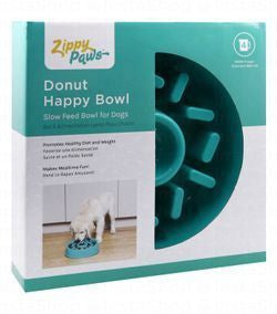 Zippy Paws Blue Donut Happy Dog Bowl