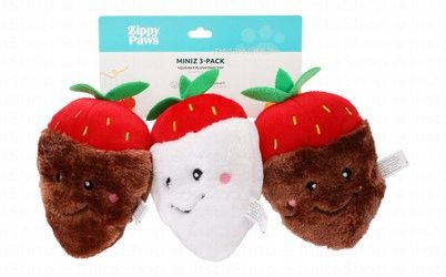 Zippy Paws Mini Assorted Strawberry Plush Dog Toys