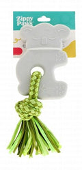 Zippy Paws Gray & Green Koala Chew Toy with Rope