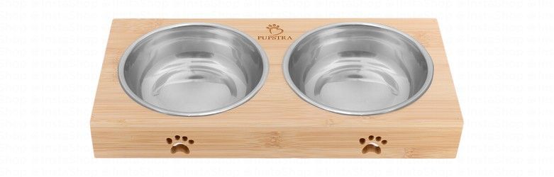 Pupstra Small Beige 2x250ml Dual Pet Bowl
