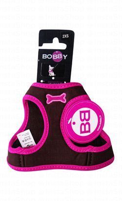 Bobby Dog Harness Brown Pink
