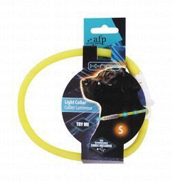 All for Paws K-Nite Small Yellow Dog Collar with Light