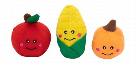 Zippy Paws Assorted Vegetable Plush Dog Toys
