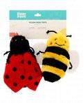 Zippy Paws Ladybug & Bee Plush Dog Toys