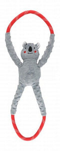 Zippy Paws Gray & Red Koala Tug Toy