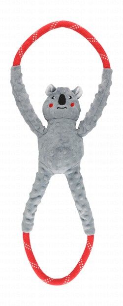 Zippy Paws Gray & Red Koala Tug Toy